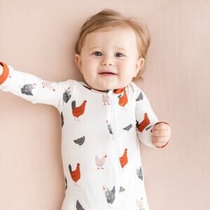 Kyte Baby Footie in Retired Chick Print 0-3M Rare Hard to Find Bamboo Pajamas